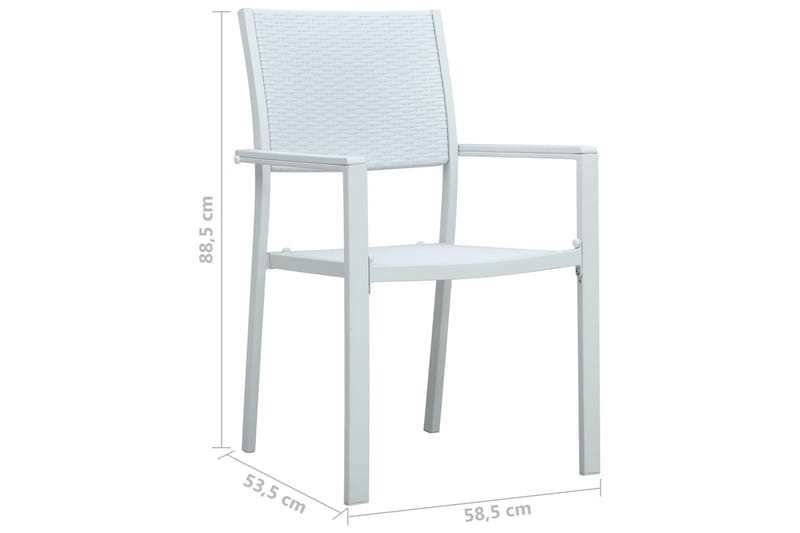 Havestole 4 Stk. Plastik Rattanlook Hvid - Hvid - Spisebordsstole udendørs - Altanstole