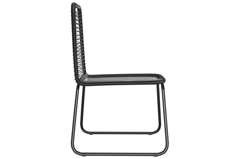 havestole 4 stk. polyrattan sort - Sort - Spisebordsstole udendørs - Altanstole
