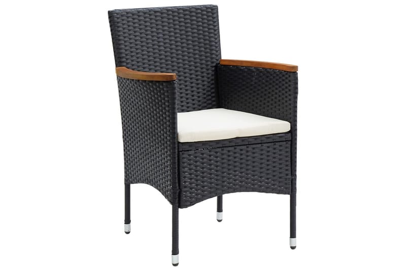 havestole 4 stk. polyrattan sort - Sort - Havemøbler - Havestole - Spisebordsstole udendørs