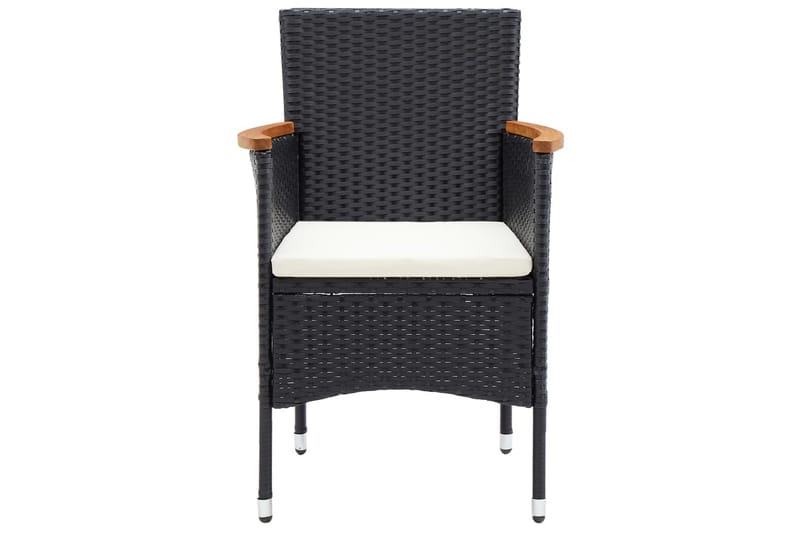 havestole 4 stk. polyrattan sort - Sort - Havemøbler - Havestole - Spisebordsstole udendørs