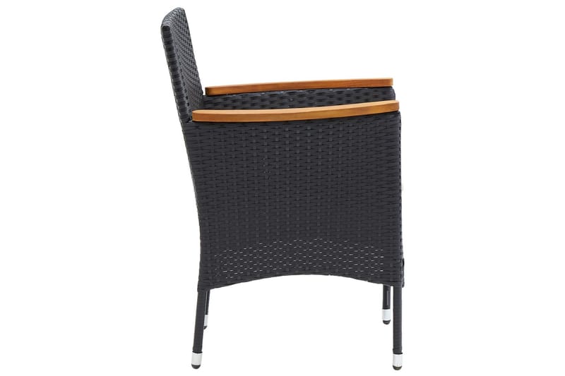 havestole 4 stk. polyrattan sort - Sort - Havemøbler - Havestole - Spisebordsstole udendørs