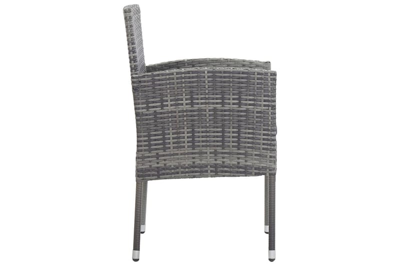 Havestole 4 stk. polyrattan antracitgrå - Antracit - Spisebordsstole udendørs - Altanstole