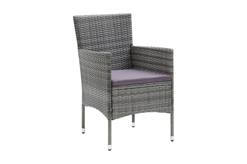 havestole 4 stk. polyrattan grå - Grå - Havemøbler - Havestole - Spisebordsstole udendørs