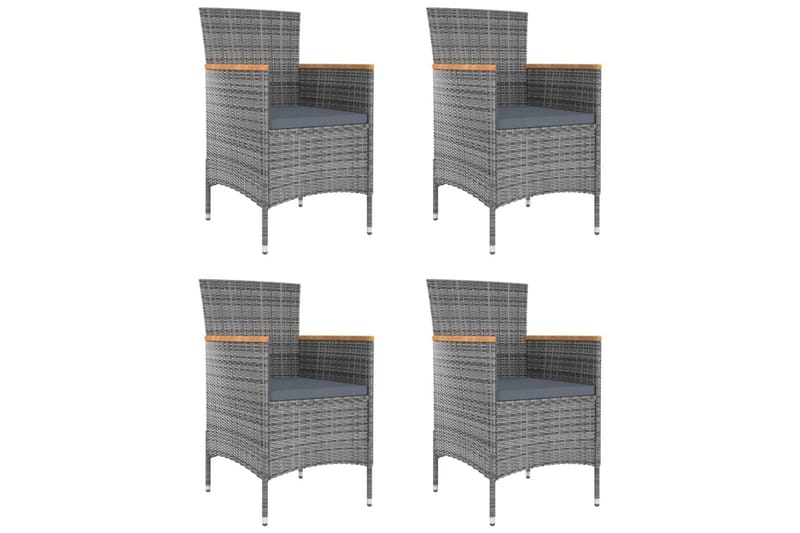 havestole 4 stk. polyrattan grå - Grå - Havemøbler - Havestole - Spisebordsstole udendørs