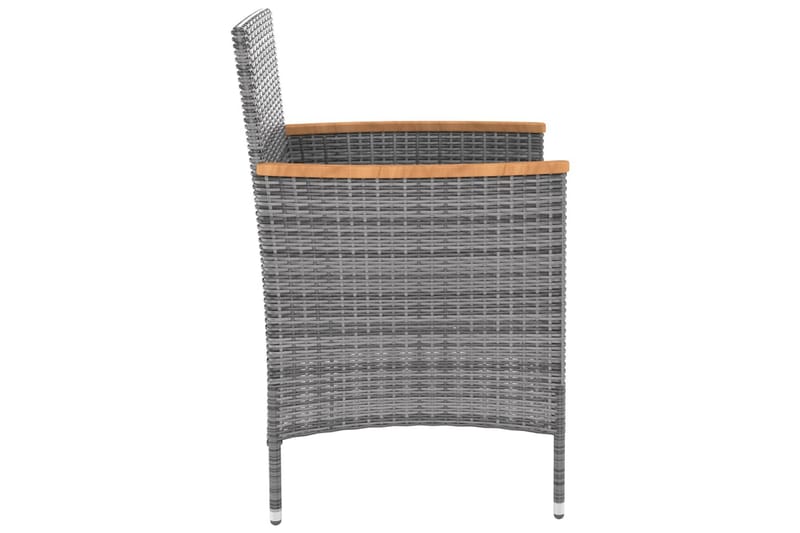 havestole 4 stk. polyrattan grå - Grå - Havemøbler - Havestole - Spisebordsstole udendørs