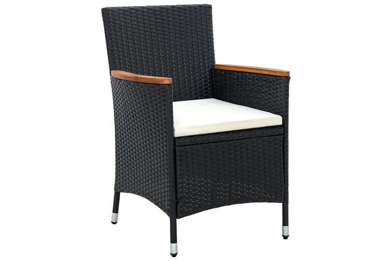 havestole 4 stk. polyrattan sort - Sort - Havemøbler - Havestole - Spisebordsstole udendørs