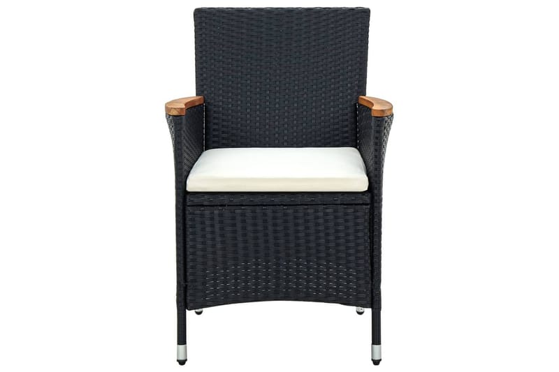 havestole 4 stk. polyrattan sort - Sort - Havemøbler - Havestole - Spisebordsstole udendørs