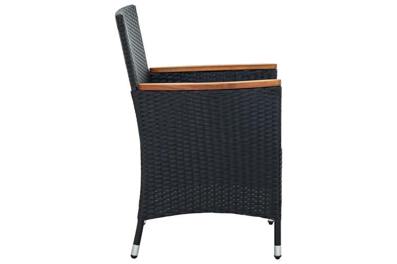 havestole 4 stk. polyrattan sort - Sort - Spisebordsstole udendørs - Altanstole
