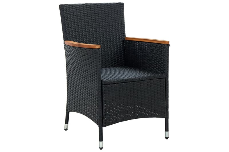 havestole 4 stk. polyrattan sort - Sort - Havemøbler - Havestole - Spisebordsstole udendørs