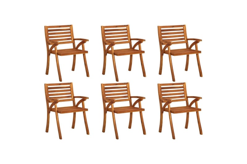 havestole 6 stk. massivt akacietræ - Brun - Spisebordsstole udendørs - Altanstole