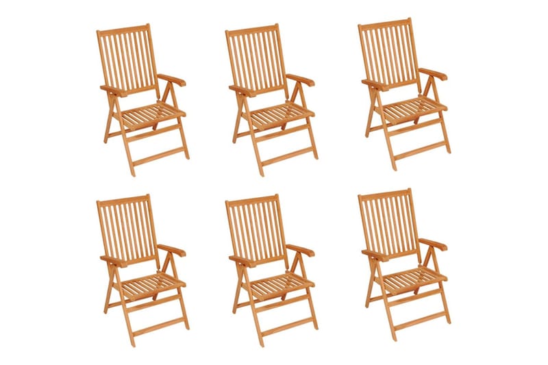 havestole 6 stk. med beige hynder massivt teaktræ - Beige - Havemøbler - Havestole - Spisebordsstole udendørs