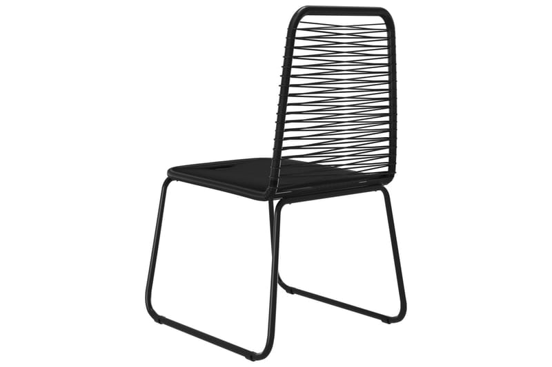 havestole 6 stk. polyrattan sort - Sort - Spisebordsstole udendørs