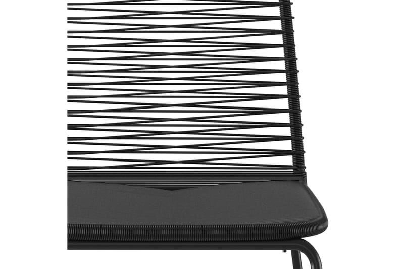 havestole 6 stk. polyrattan sort - Sort - Spisebordsstole udendørs