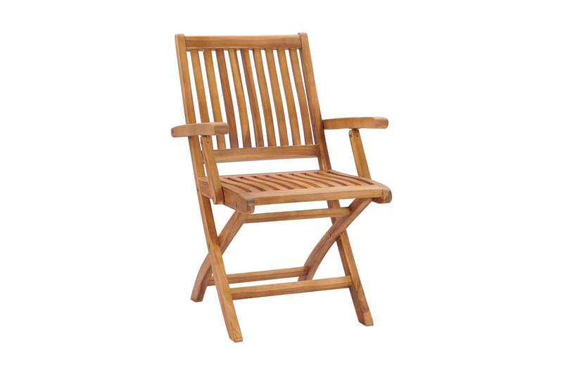 havestole 8 stk. foldbare massivt teaktræ - Brun - Havemøbler - Havestole - Spisebordsstole udendørs