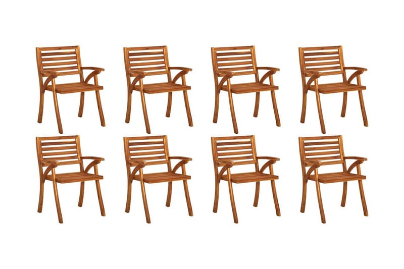 havestole 8 stk. massivt akacietræ - Brun - Spisebordsstole udendørs - Altanstole