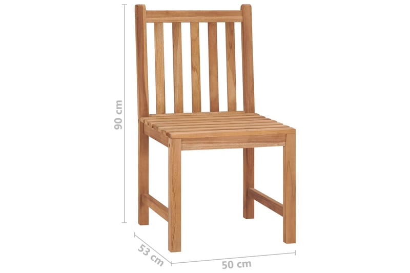 havestole 8 stk. massivt teaktræ - Brun - Spisebordsstole udendørs - Altanstole