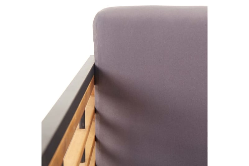 Havestole Med Hynder 2 stk. Massivt Akacietræ Mørkegrå - Grå - Spisebordsstole udendørs - Altanstole