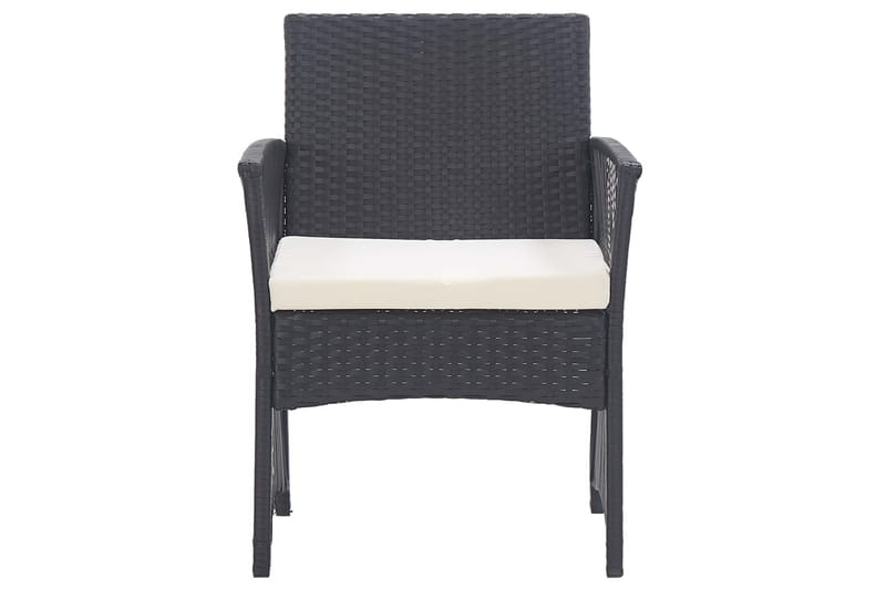 havestole med hynder 2 stk. polyrattan sort - Sort - Spisebordsstole udendørs - Altanstole