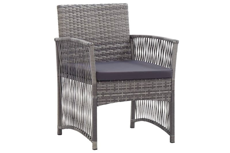havestole med hynder 2 stk. polyrattan antracitgrå - Grå - Spisebordsstole udendørs - Altanstole