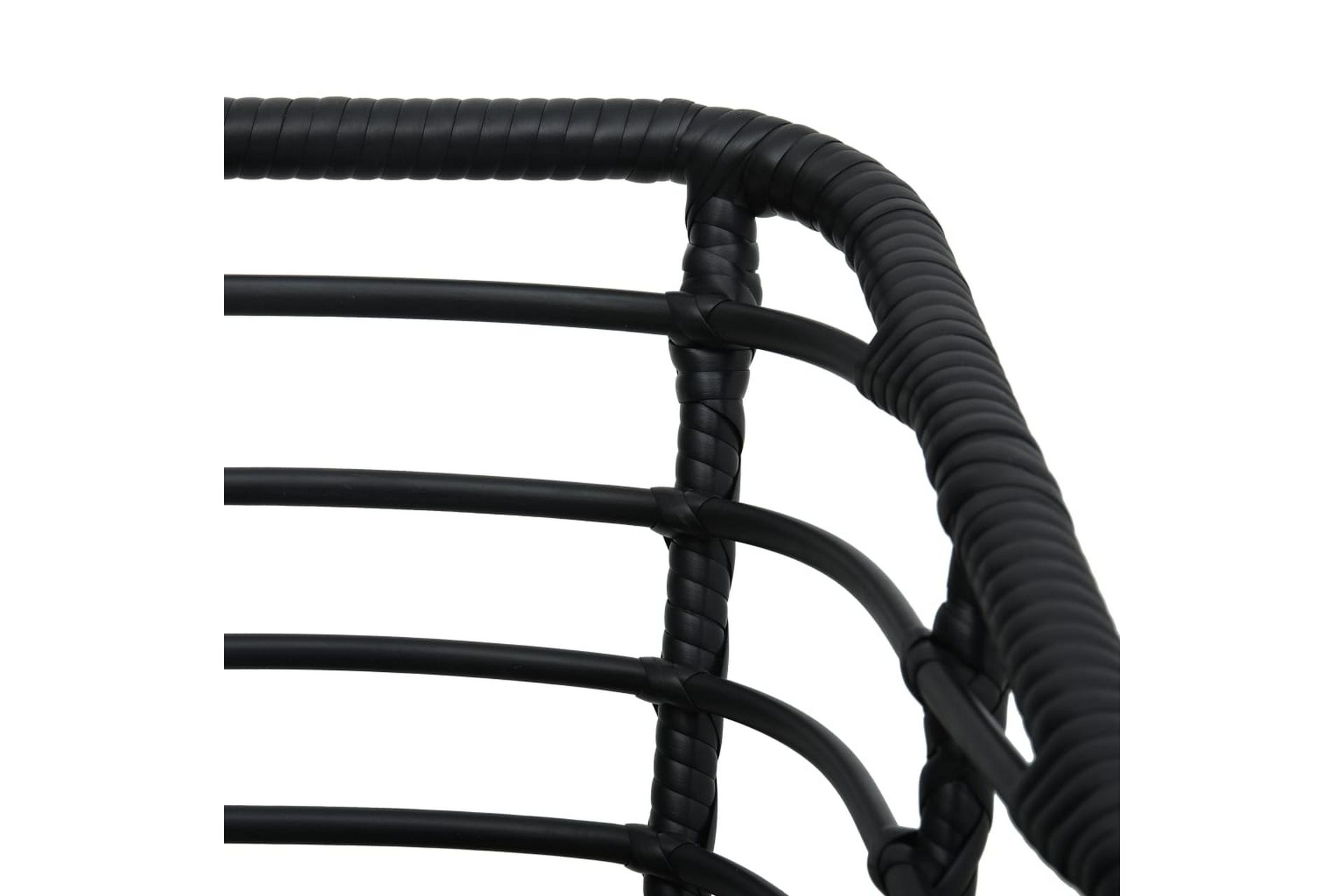 Havestole Med Hynder 2 stk. Polyrattan Sort - Sort - Havemøbler - Havestole - Spisebordsstole udendørs
