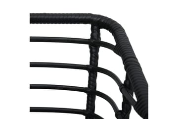 Havestole Med Hynder 2 stk. Polyrattan Sort - Sort - Havemøbler - Havestole - Spisebordsstole udendørs