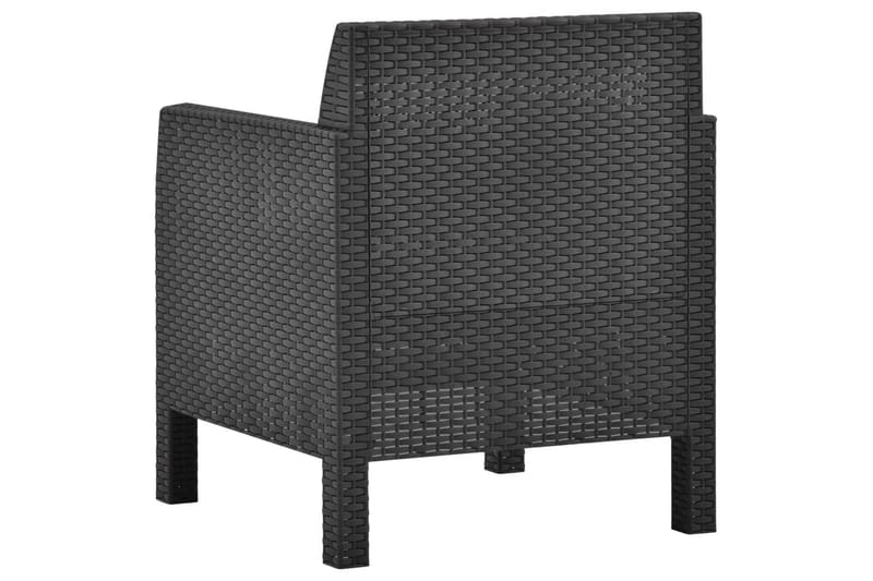 havestole med hynder 2 stk. PP antracitgrå - Antracit - Spisebordsstole udendørs - Altanstole