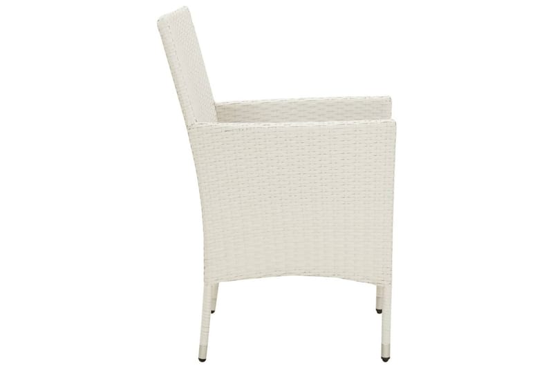 havestole med hynder 2 stk. polyrattan hvid - Hvid - Spisebordsstole udendørs - Altanstole