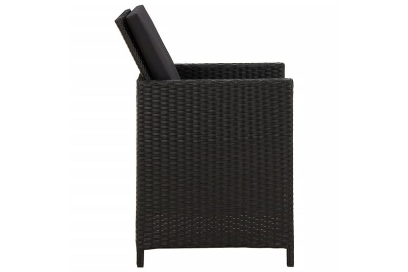 havestole med hynder 2 stk. polyrattan sort - Sort - Spisebordsstole udendørs - Altanstole