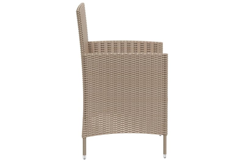 havestole med hynder 2 stk. polyrattan beige - Beige - Spisebordsstole udendørs - Altanstole