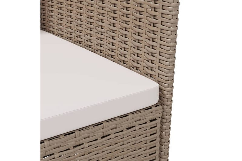 havestole med hynder 2 stk. polyrattan beige - Beige - Spisebordsstole udendørs - Altanstole