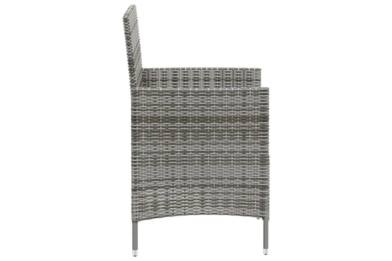 havestole med hynder 2 stk. polyrattan grå - Grå - Spisebordsstole udendørs - Altanstole