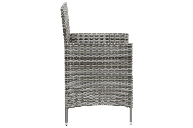 havestole med hynder 2 stk. polyrattan grå - Grå - Havemøbler - Havestole - Spisebordsstole udendørs