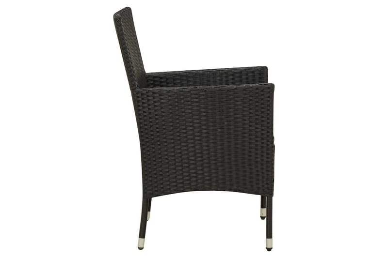 havestole med hynder 4 stk. polyrattan sort - Sort - Spisebordsstole udendørs - Altanstole
