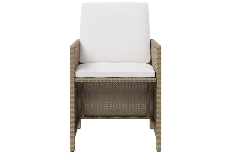 havestole med hynder 4 stk. polyrattan beige - Beige - Havemøbler - Havestole - Spisebordsstole udendørs