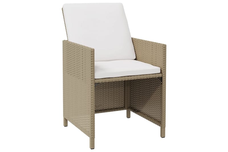 havestole med hynder 4 stk. polyrattan beige - Beige - Havemøbler - Havestole - Spisebordsstole udendørs