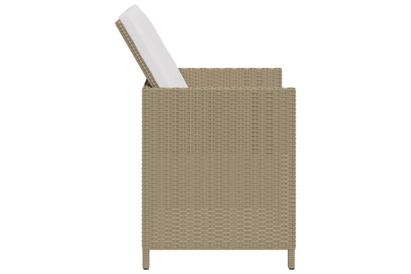 havestole med hynder 4 stk. polyrattan beige - Beige - Havemøbler - Havestole - Spisebordsstole udendørs