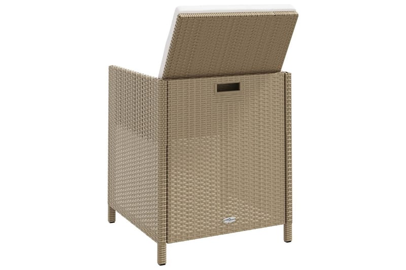 havestole med hynder 4 stk. polyrattan beige - Beige - Havemøbler - Havestole - Spisebordsstole udendørs