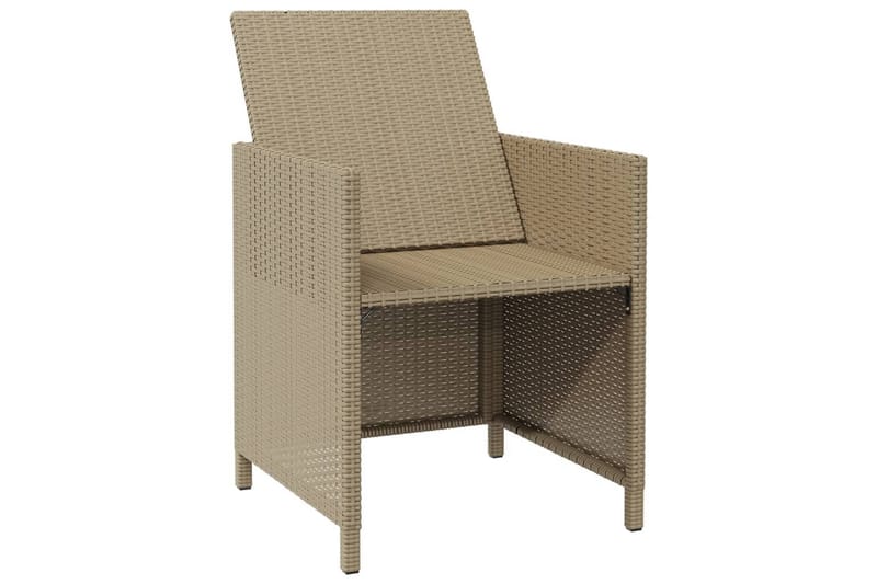 havestole med hynder 4 stk. polyrattan beige - Beige - Havemøbler - Havestole - Spisebordsstole udendørs