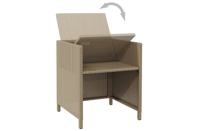 havestole med hynder 4 stk. polyrattan beige - Beige - Havemøbler - Havestole - Spisebordsstole udendørs