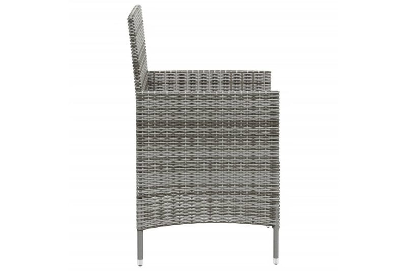 havestole med hynder 4 stk. polyrattan grå - Grå - Spisebordsstole udendørs - Altanstole
