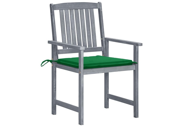 havestole med hynder 8 stk. massivt akacietræ grå - Grå - Spisebordsstole udendørs - Altanstole