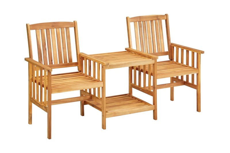 havestole med tebord 159 x 61 x 92 cm massivt akacietræ - Spisebordsstole udendørs - Altanstole