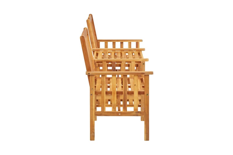 havestole med tebord 159 x 61 x 92 cm massivt akacietræ - Spisebordsstole udendørs - Altanstole