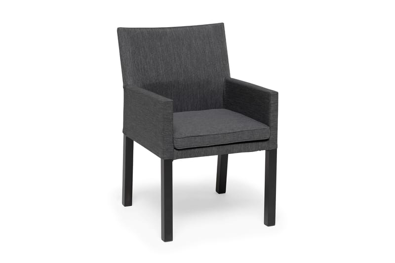Hillerstorp Adelshamn Spidebordsstol 2 stk med Hynde - Grå/Sort - Spisebordsstole udendørs - Altanstole