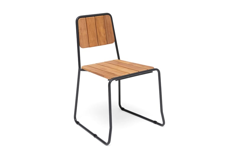 Hillerstorp Oas Stol 2 stk - Teak/Brun/Grå - Spisebordsstole udendørs - Altanstole