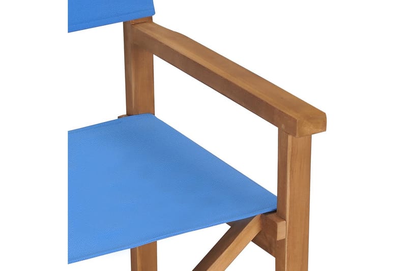 Instruktørstol Massivt Teaktræ Blå - Blå - Spisebordsstole udendørs - Altanstole