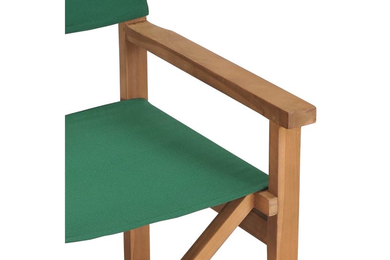 Instruktørstol Massivt Teaktræ Grøn - Grøn - Spisebordsstole udendørs - Altanstole