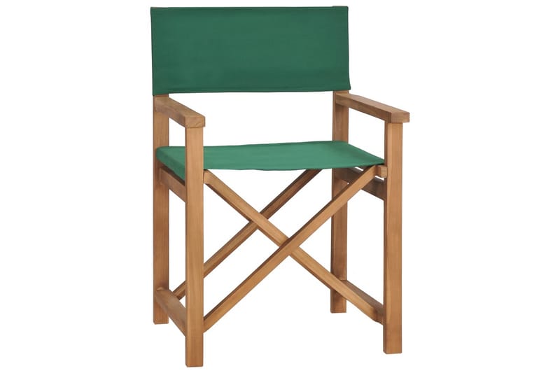 Instruktørstol Massivt Teaktræ Grøn - Grøn - Spisebordsstole udendørs - Altanstole