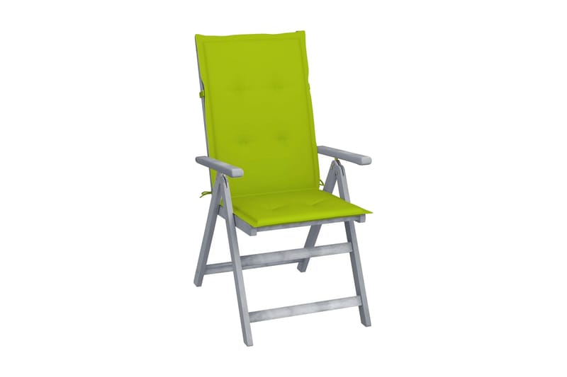 lænestole til haven 2 stk. med hynder massivt akacietræ - Grå - Spisebordsstole udendørs - Altanstole