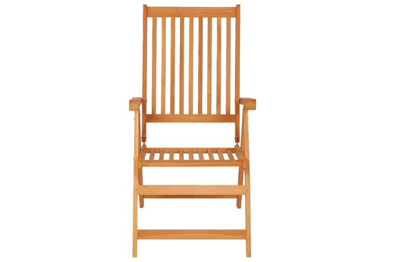 lænestole til haven 8 stk. med hynder massivt teaktræ - Brun - Spisebordsstole udendørs - Altanstole